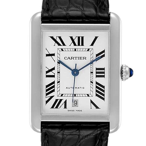 stainless steel cartier watch men's